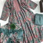 PRINTED PARTY WEAR WITH LONG DUPPATTA