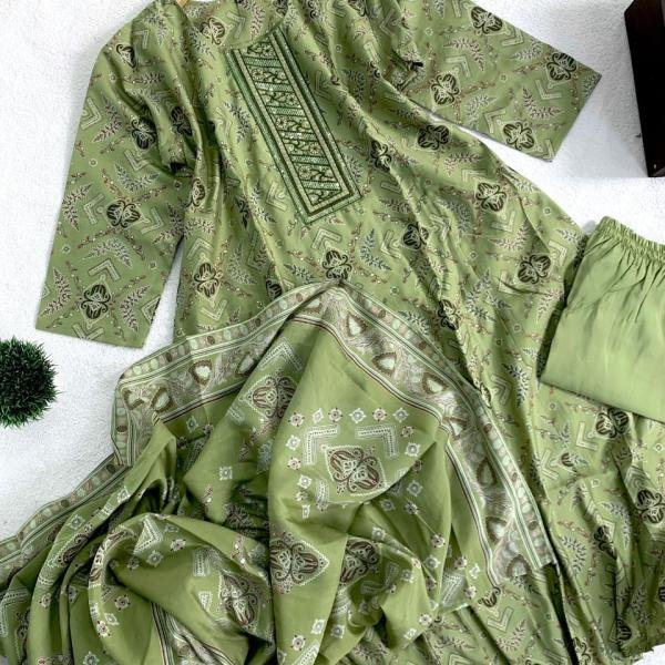 PRINTED PARTY WEAR WITH LONG DUPPATTA