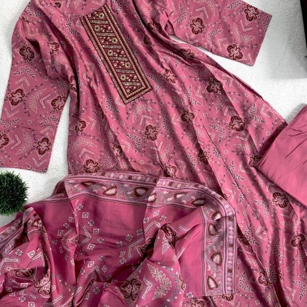 PRINTED PARTY WEAR WITH LONG DUPPATTA