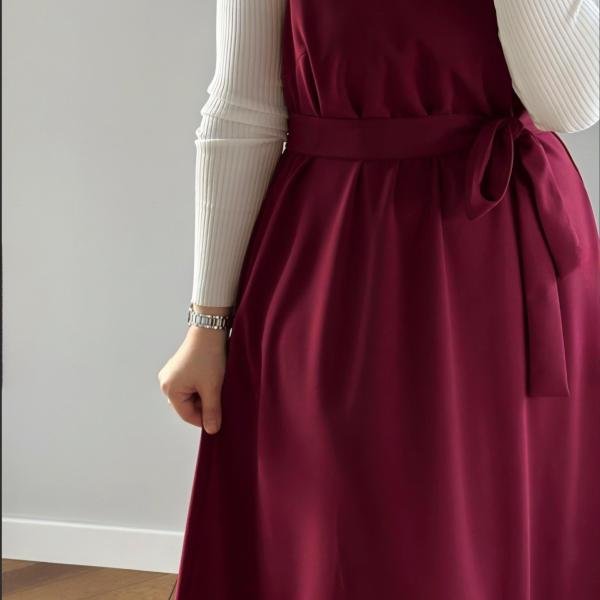 PINAFORE WITH RIB SHIRT