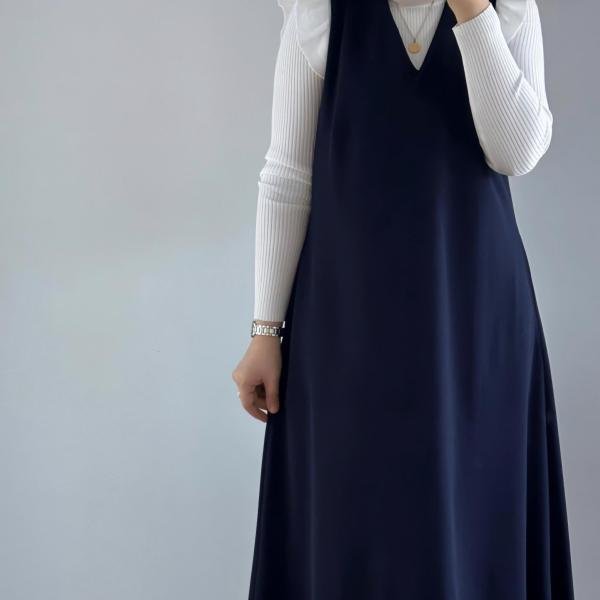 PINAFORE WITH RIB SHIRT