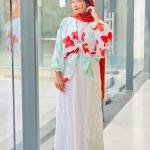 GOWN WITH OVERSIZED SHRUG