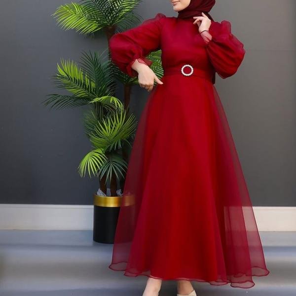 ORGANZA GOWN WITH BELT