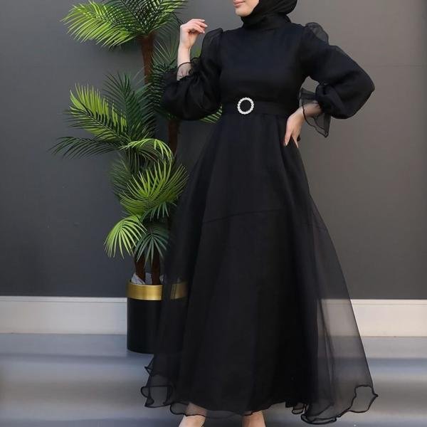 ORGANZA GOWN WITH BELT