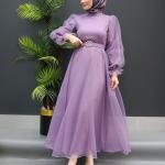 ORGANZA GOWN WITH BELT