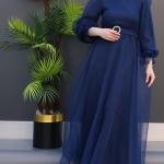 ORGANZA GOWN WITH BELT