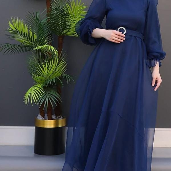 ORGANZA GOWN WITH BELT