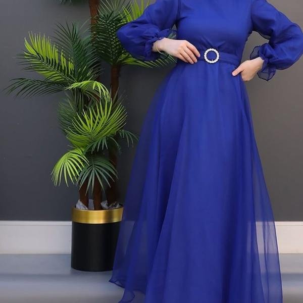 ORGANZA GOWN WITH BELT