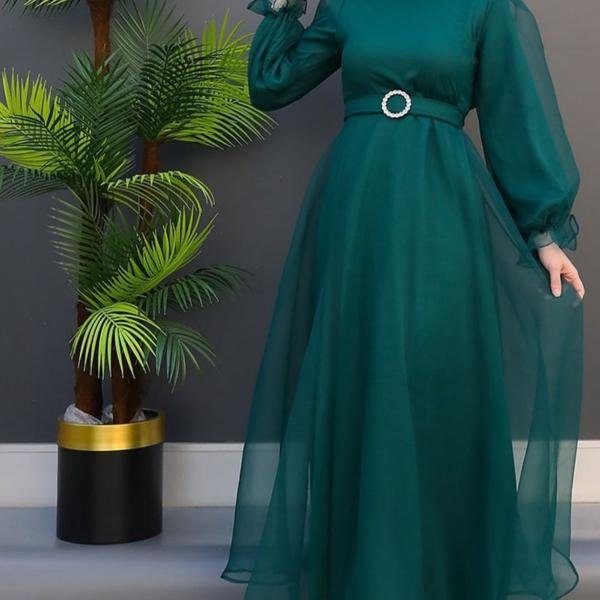 ORGANZA GOWN WITH BELT