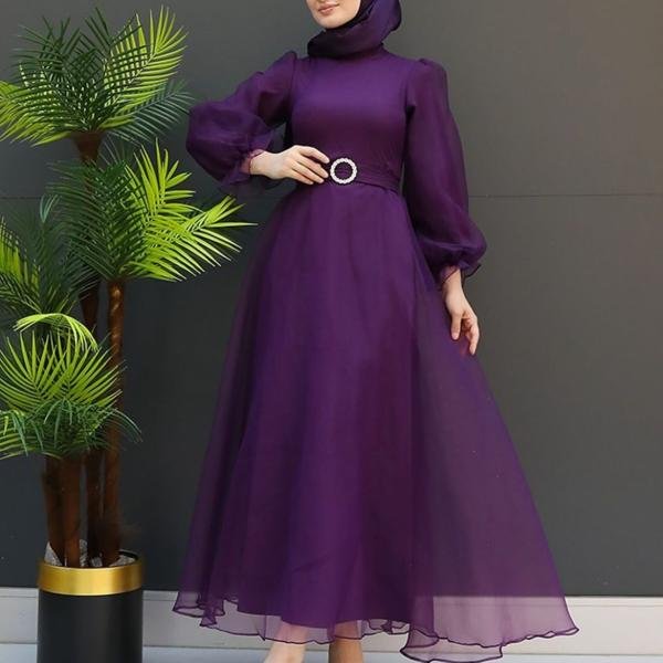 ORGANZA GOWN WITH BELT